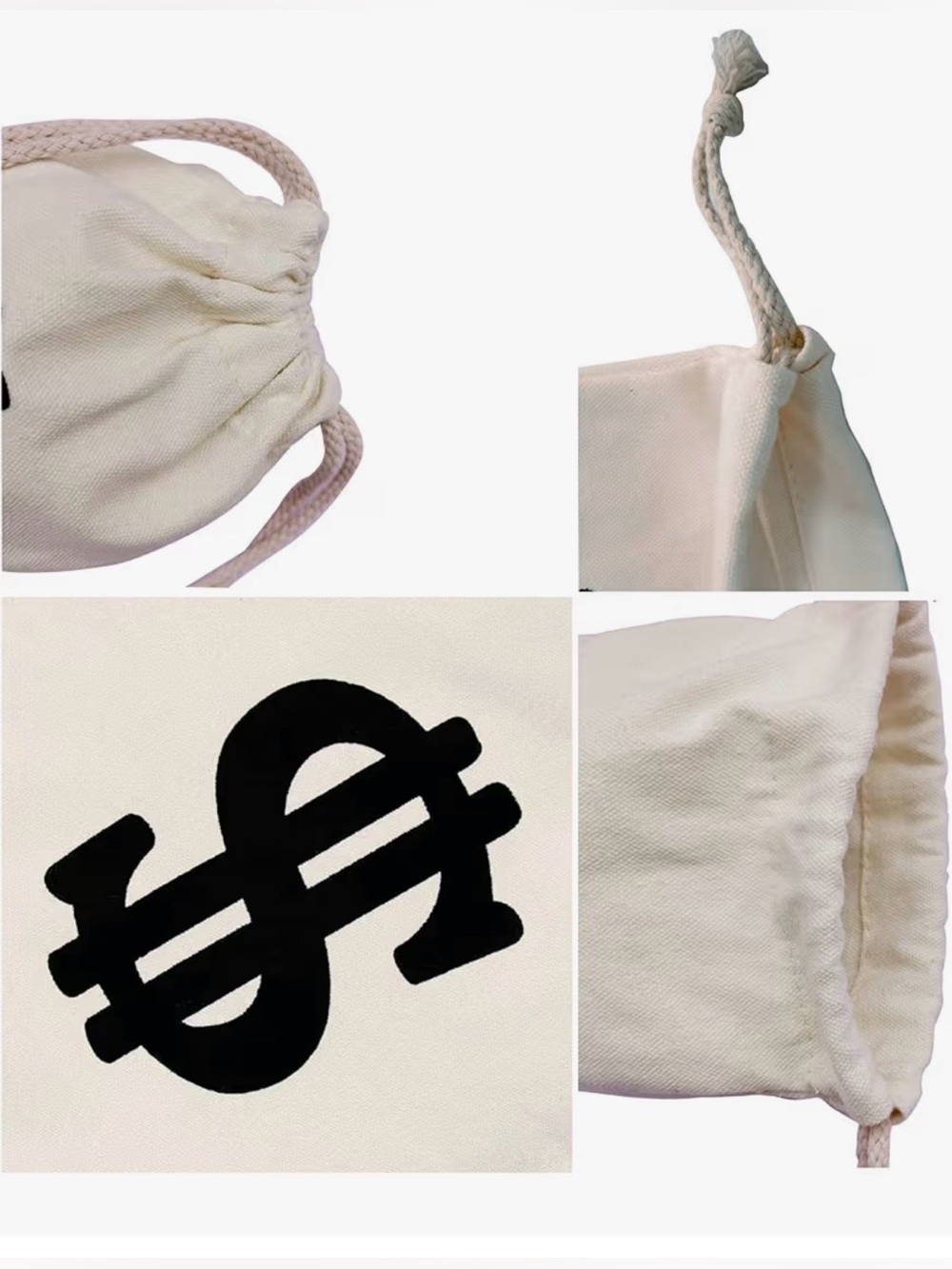 Canvas Drawstring Money Bag - Picture 3 of 3